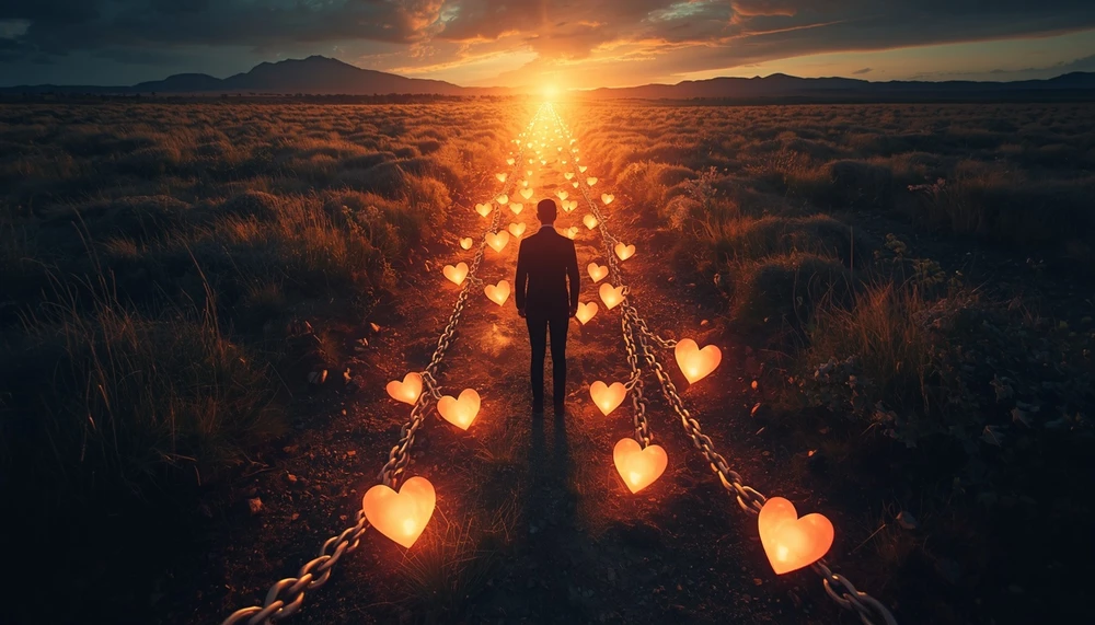 Person receiving praise while choosing between confidence and dependency